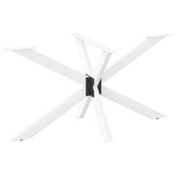 Berkfield Dining Table Leg Spider Shape White 120X68X(72-73) Cm Steel - thumbnail 1