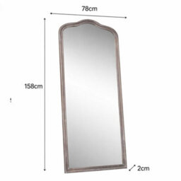 Melody Maison Large Arched Washed Wooden Framed Leaner Mirror - 78Cm X 158Cm - thumbnail 7