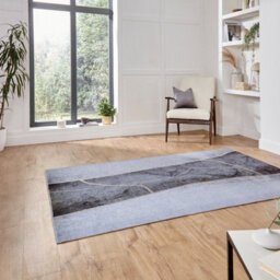 Grey Gold Modern Easy To Clean Abstract Rug For Living Room, Bedroom - 150Cm X 230Cm - thumbnail 2