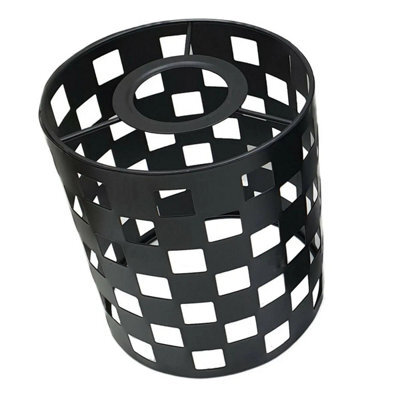Industrial Metal Bulb Guard Drum Shaped Lamp Shades For Ceiling Pendant Lights Indoor Easy Fit Wire Cages (Black) - image 1