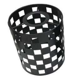 Industrial Metal Bulb Guard Drum Shaped Lamp Shades For Ceiling Pendant Lights Indoor Easy Fit Wire Cages (Black)
