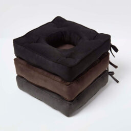 Homescapes Chocolate Faux Suede Coccyx Cushion With Ties - thumbnail 7