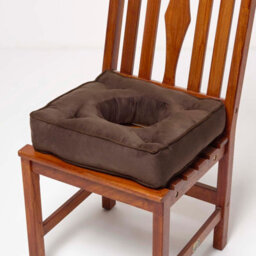 Homescapes Chocolate Faux Suede Coccyx Cushion With Ties - thumbnail 1