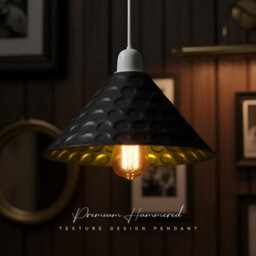 3Pack Metal Ceiling Lamp Shade 24Cm Black With Gold Finish Modern Industrial Pendant Light For Bedroom Hallway Office Cafe - thumbnail 9
