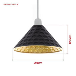 3Pack Metal Ceiling Lamp Shade 24Cm Black With Gold Finish Modern Industrial Pendant Light For Bedroom Hallway Office Cafe - thumbnail 3