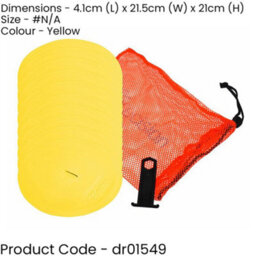 Precision 10 Pack 21Cm Round Rubber Marker Set - Yellow Flat Disc Outdoor Football Pitch - thumbnail 2