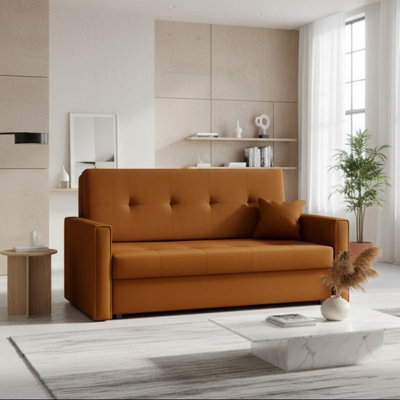 Compact Sofa Chair Bed With Storage Viva Bis Iii Orange - image 1