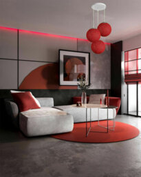 Ledsone Modern 3 Way Decorative Vine Ball Rattan Shade Chandelier Three Head Ceiling Pendant Light Home Decor  Red - thumbnail 2