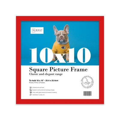 10X10 Red Picture Frame (25.4 X 25.4Cm) Poster, Photo, Artwork, Gallery Wall Or Print - image 1
