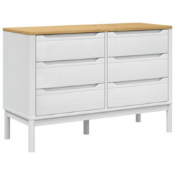 Berkfield Classic Chest Of Drawers Floro White Solid Wood Pine