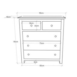 Cabinet Bits Padua 5 Drawer Chest Of Drawers Brass Cup Handle - thumbnail 9