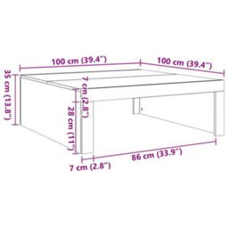 Vidaxl Coffee Table Concrete Grey 100X100X35 Cm Engineered Wood - thumbnail 7