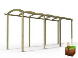 Edecks Extended Contemporary Colonnade Wooden Garden Pergola (1800mm X 7200mm) With Bolt Down Anchors (2.7M) - thumbnail 5
