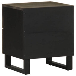 Berkfield Bedside Cabinets 2 Pcs Black 40X33X46 Cm Solid Wood Mango - thumbnail 6