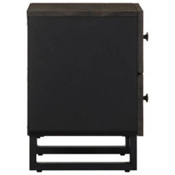 Berkfield Bedside Cabinets 2 Pcs Black 40X33X46 Cm Solid Wood Mango - thumbnail 5