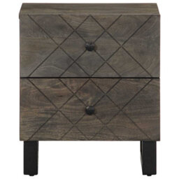Berkfield Bedside Cabinets 2 Pcs Black 40X33X46 Cm Solid Wood Mango - thumbnail 4