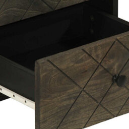 Berkfield Bedside Cabinets 2 Pcs Black 40X33X46 Cm Solid Wood Mango - thumbnail 8
