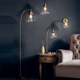 Hanging Ceiling Pendant Light Antique Brass & Glass Shade Industrial Lamp Bulb - thumbnail 5
