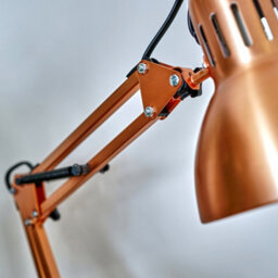 Valuelights Monda Retro Designer Style Adjustable Brushed Copper Metal Bedside Desk Table Lamp - thumbnail 3