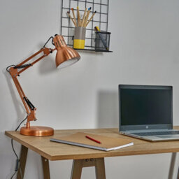 Valuelights Monda Retro Designer Style Adjustable Brushed Copper Metal Bedside Desk Table Lamp - thumbnail 5