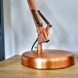 Valuelights Monda Retro Designer Style Adjustable Brushed Copper Metal Bedside Desk Table Lamp - thumbnail 4