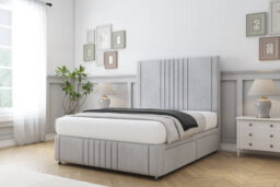 "Sloomy Harrington Silver Naples Divan Bed Set 2 Drawers Foot-End - 54"" Floor Standing & 12"" Footboard 6' Super King" - thumbnail 2