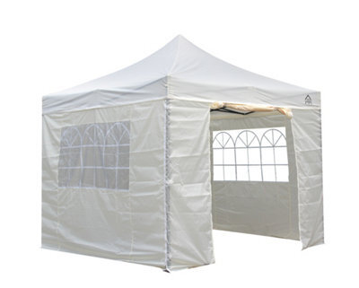 All Seasons Gazebos 3X3 Full Waterproof Pop Up Gazebo With 4 Lightweight Side Panels And Accessories Cream