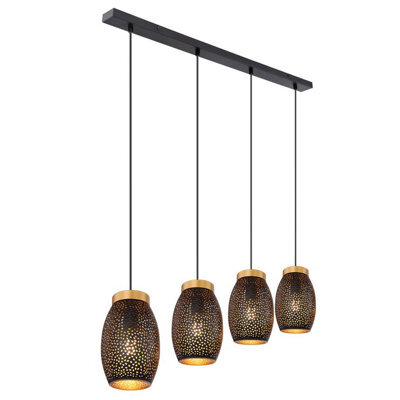 Luminosa Lighting Luminosa Narri Bar Pendant Ceiling Light Gold Colors 4X E27 - image 1