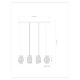 Luminosa Lighting Luminosa Narri Bar Pendant Ceiling Light Gold Colors 4X E27 - thumbnail 6
