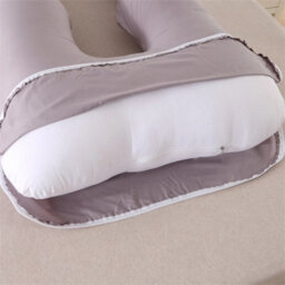 Grey-Pregnancy Pillow U Shaped Maternity Pillow Support Back - thumbnail 3