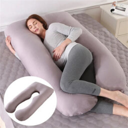 Grey-Pregnancy Pillow U Shaped Maternity Pillow Support Back - thumbnail 6