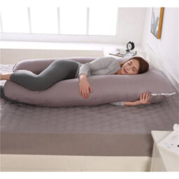 Grey-Pregnancy Pillow U Shaped Maternity Pillow Support Back - thumbnail 5