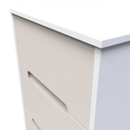 Turin 3 Drawer Bedside Cabinet In Kashmir Gloss & White (Ready Assembled) - thumbnail 4