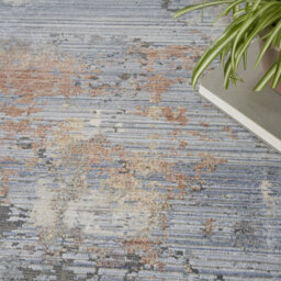 Grey Blue Modern Abstract Easy To Clean Living Room Bedroom & Dining Room Rug-259Cm X 345Cm - thumbnail 3