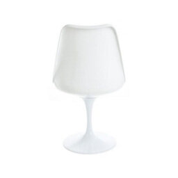 Fusion Living Tulip Set - White Medium Circular Table And Four Chairs With Pu Cushion Grey - thumbnail 9