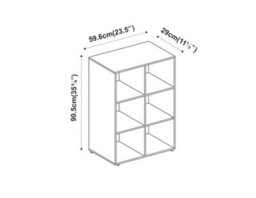 Urbn-Living Oak, Black - 6-Cube Shelving Unit With Wooden Doors - thumbnail 5