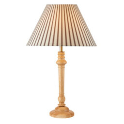 First Choice Lighting Julian - Natural Wood 55Cm Table Lamp With Striped Linen Shade - thumbnail 4