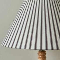 First Choice Lighting Julian - Natural Wood 55Cm Table Lamp With Striped Linen Shade - thumbnail 2