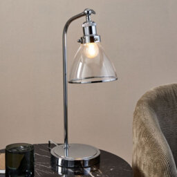 Pagazzi Lighting Pagazzi Brunswick Polished Nickel & Glass Desk Table Lamp - thumbnail 3