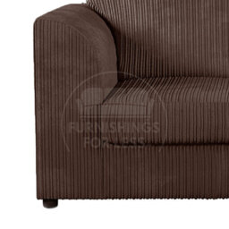 Furnishings For Less UK Luxor Jumbo Cord 3 + 2 + 1 Fabric 3 Piece Sofa Suite - Fullback Chocolate - thumbnail 6