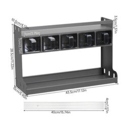 Living And Home 3-Tier Kitchen Spice Rack With 5 Seasoning Boxes, 43.5Cm (W) X 15Cm (D) X 28.5Cm (H) - thumbnail 8