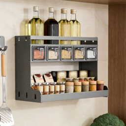 Living And Home 3-Tier Kitchen Spice Rack With 5 Seasoning Boxes, 43.5Cm (W) X 15Cm (D) X 28.5Cm (H) - thumbnail 1