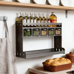 Living And Home 3-Tier Kitchen Spice Rack With 5 Seasoning Boxes, 43.5Cm (W) X 15Cm (D) X 28.5Cm (H) - thumbnail 2