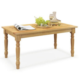 Gainoom Outdoor Indoor Patio Coffee Table Side Table With Solid Teak Wood Structure - thumbnail 9