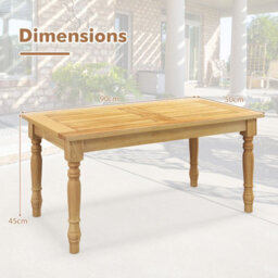 Gainoom Outdoor Indoor Patio Coffee Table Side Table With Solid Teak Wood Structure - thumbnail 2