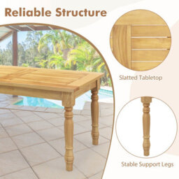 Gainoom Outdoor Indoor Patio Coffee Table Side Table With Solid Teak Wood Structure - thumbnail 6