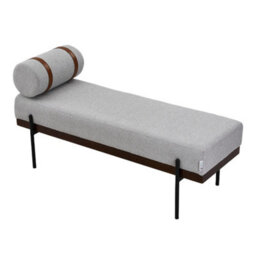 Thehotsale Light Grey Upholstered Chenille Bench With Side Pillow For Living Room,bedroom,hallway,123X42X62Cm