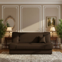 Gabi Comfortable 3 Seater Sofa Bed With Storage And Sleeping Function Brown - thumbnail 2