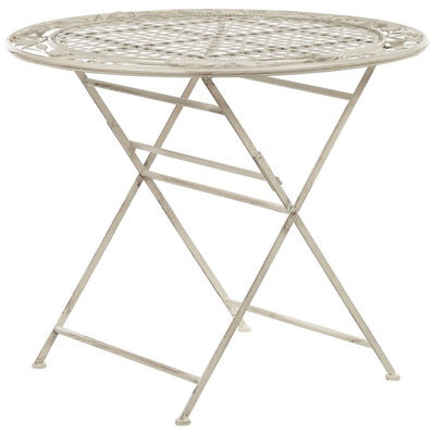 Beliani Bistro Table Bivio 90 Cm 90 Cm Metal Off-White - image 1
