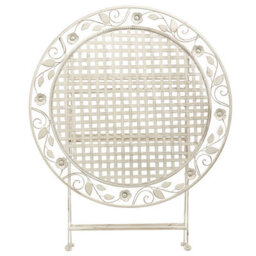 Beliani Bistro Table Bivio 90 Cm 90 Cm Metal Off-White - thumbnail 4